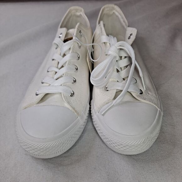 Mudd Ellie-11L Women's Canvas Sneakers Sz 9 White Canvas Lace-Up Low Top Cap Toe - Picture 9 of 11